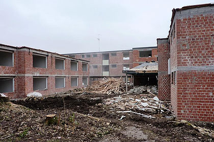 Die R&uuml;ckseite des Geb&auml;udes mit Blick auf den fr&uuml;heren Wintergarten.