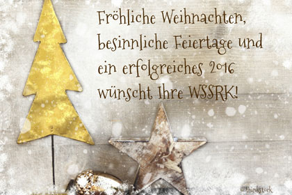 Die Württembergische Schwesternschaft
vom Roten Kreuz e. V. wünscht Ihnen und
Ihren Familien besinnliche und erholsame Weihnachtsfeiertage
sowie einen guten Start in ein erfolgreiches
neues Jahr 2016.